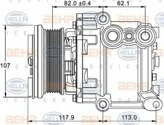 BEHR HELLA SERVICE 8FK351334081 Компресор, кондиціонер