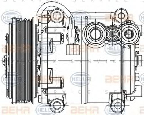 BEHR HELLA SERVICE 8FK351334341 Компресор, кондиціонер