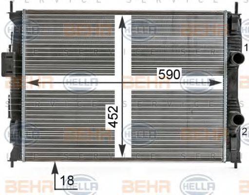 BEHR HELLA SERVICE 8MK376700331 Радіатор, охолодження двигуна