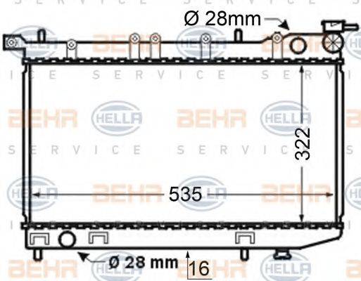 BEHR HELLA SERVICE 8MK376704691 Радіатор, охолодження двигуна