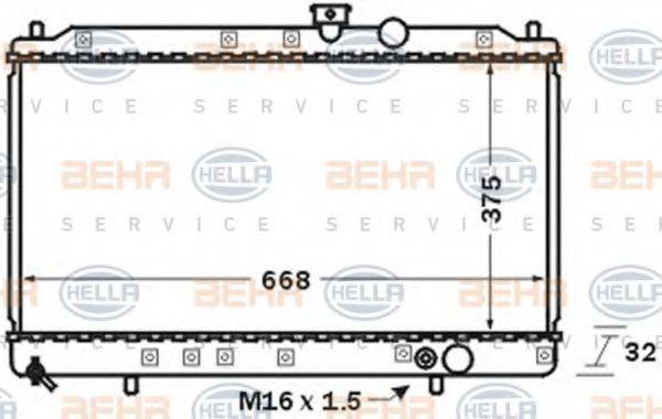 BEHR HELLA SERVICE 8MK376704711 Радіатор, охолодження двигуна