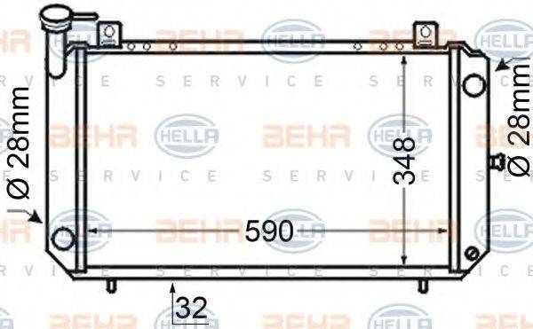 BEHR HELLA SERVICE 8MK376705681 Радіатор, охолодження двигуна