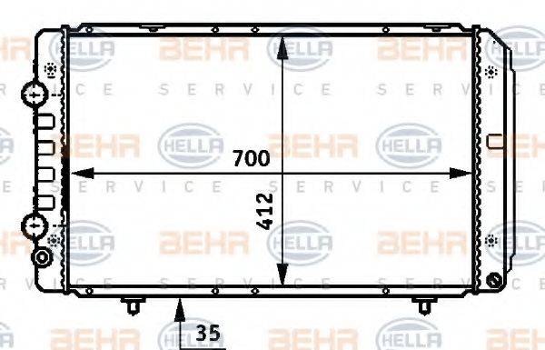 BEHR HELLA SERVICE 8MK376707071 Радіатор, охолодження двигуна