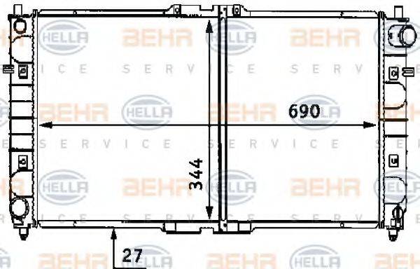 BEHR HELLA SERVICE 8MK376707381 Радіатор, охолодження двигуна