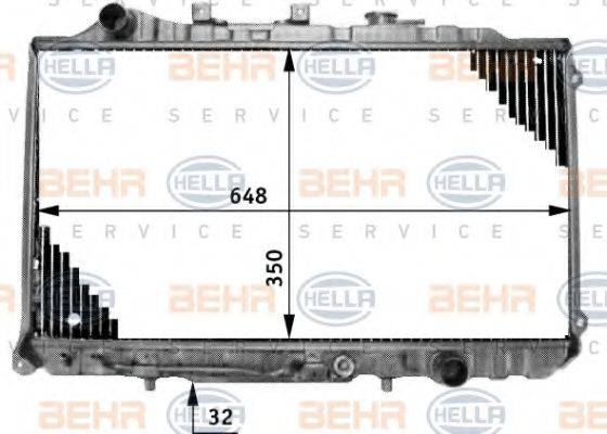 BEHR HELLA SERVICE 8MK376708021 Радіатор, охолодження двигуна