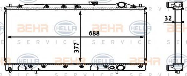 BEHR HELLA SERVICE 8MK376708331 Радіатор, охолодження двигуна