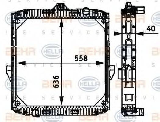 BEHR HELLA SERVICE 8MK376709531 Радіатор, охолодження двигуна