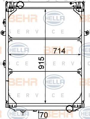 BEHR HELLA SERVICE 8MK376709561 Радіатор, охолодження двигуна