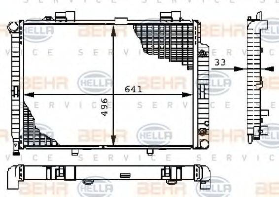 BEHR HELLA SERVICE 8MK376710231 Радіатор, охолодження двигуна