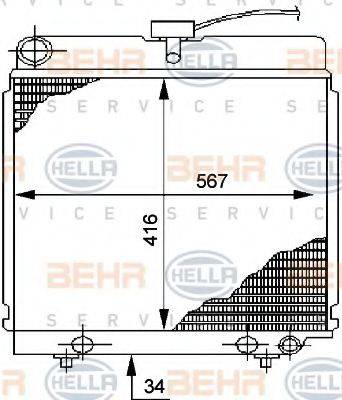 BEHR HELLA SERVICE 8MK376710491 Радіатор, охолодження двигуна