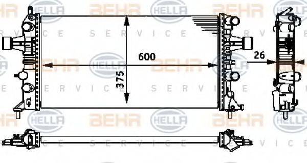 BEHR HELLA SERVICE 8MK376710661 Радіатор, охолодження двигуна