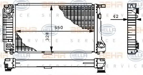 BEHR HELLA SERVICE 8MK376711661 Радіатор, охолодження двигуна