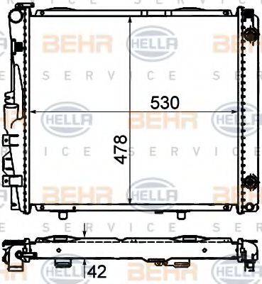 BEHR HELLA SERVICE 8MK376712421 Радіатор, охолодження двигуна