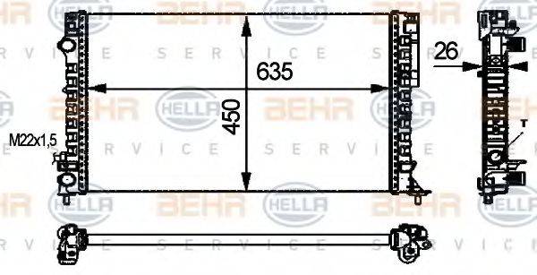 BEHR HELLA SERVICE 8MK376712681 Радіатор, охолодження двигуна