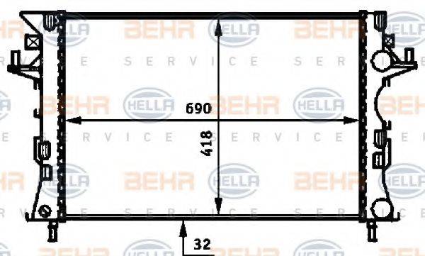 BEHR HELLA SERVICE 8MK376716301 Радіатор, охолодження двигуна