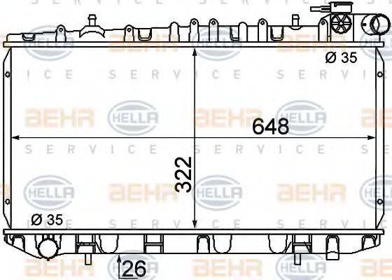 BEHR HELLA SERVICE 8MK376716351 Радіатор, охолодження двигуна