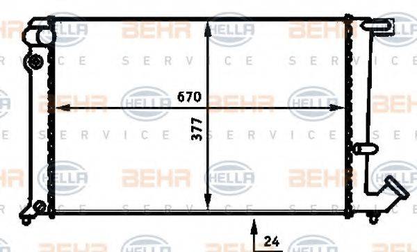 BEHR HELLA SERVICE 8MK376716591 Радіатор, охолодження двигуна