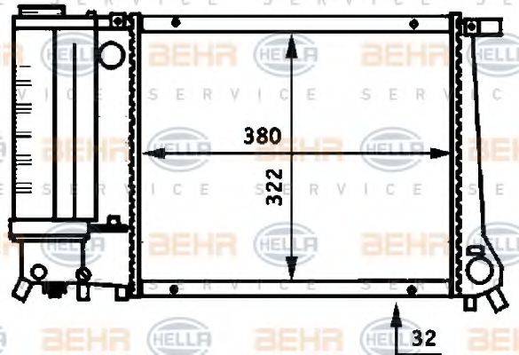 BEHR HELLA SERVICE 8MK376717221 Радіатор, охолодження двигуна