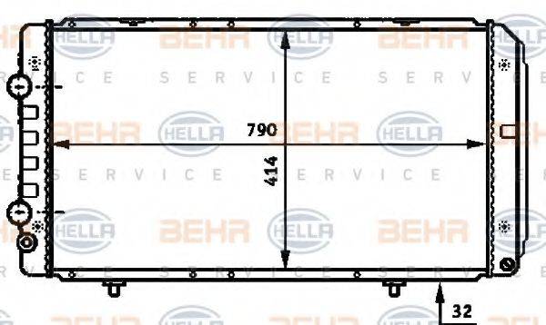 BEHR HELLA SERVICE 8MK376717281 Радіатор, охолодження двигуна