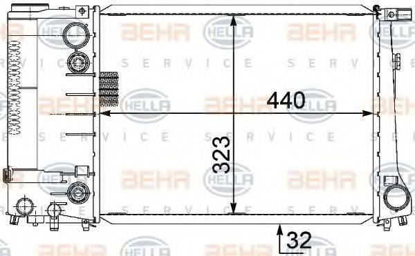 BEHR HELLA SERVICE 8MK376717471 Радіатор, охолодження двигуна