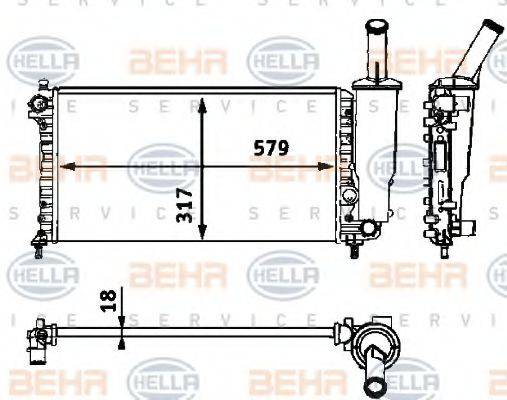 BEHR HELLA SERVICE 8MK376718581 Радіатор, охолодження двигуна