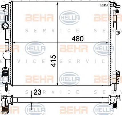 BEHR HELLA SERVICE 8MK376719691 Радіатор, охолодження двигуна