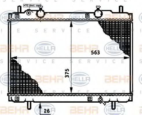 BEHR HELLA SERVICE 8MK376720751 Радіатор, охолодження двигуна