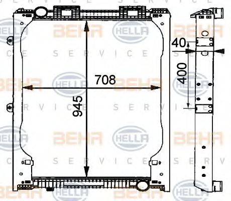 BEHR HELLA SERVICE 8MK376721481 Радіатор, охолодження двигуна