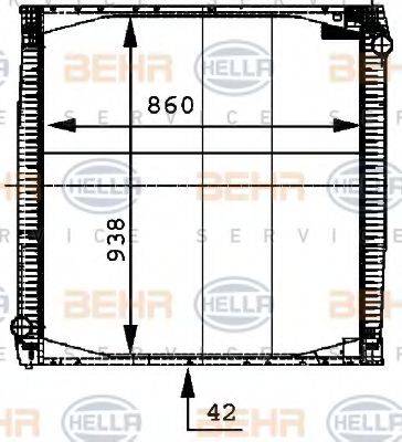 BEHR HELLA SERVICE 8MK376721621 Радіатор, охолодження двигуна