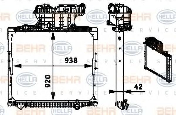 BEHR HELLA SERVICE 8MK376721681 Радіатор, охолодження двигуна