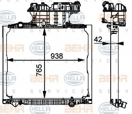 BEHR HELLA SERVICE 8MK376721711 Радіатор, охолодження двигуна