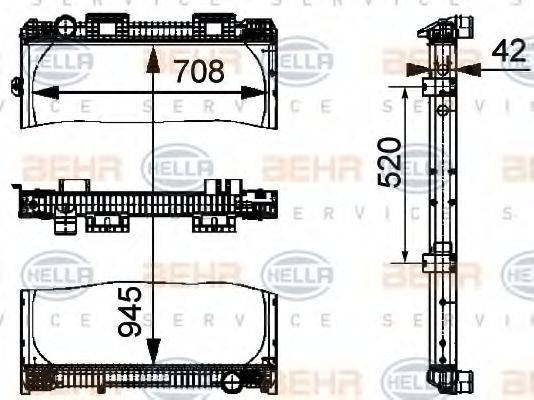 BEHR HELLA SERVICE 8MK376721761 Радіатор, охолодження двигуна