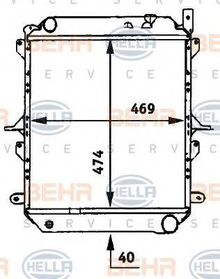 BEHR HELLA SERVICE 8MK376722141 Радіатор, охолодження двигуна