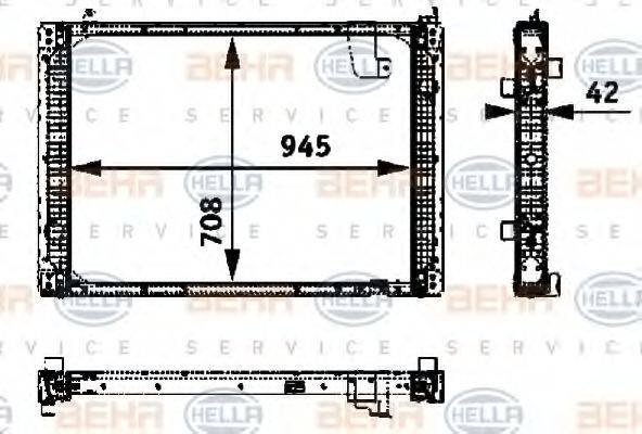 BEHR HELLA SERVICE 8MK376722411 Радіатор, охолодження двигуна