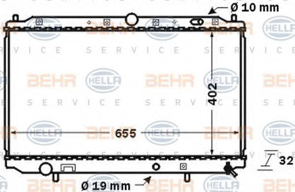 BEHR HELLA SERVICE 8MK376724751 Радіатор, охолодження двигуна