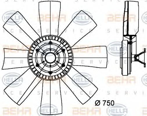 BEHR HELLA SERVICE 8MV376727151 Вентилятор, охолодження двигуна