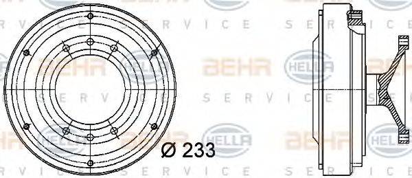 BEHR HELLA SERVICE 8MV376727181 Зчеплення, вентилятор радіатора