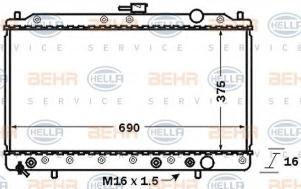 BEHR HELLA SERVICE 8MK376727501 Радіатор, охолодження двигуна