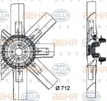 BEHR HELLA SERVICE 8MV376727971 Вентилятор, охолодження двигуна