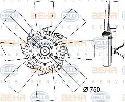 BEHR HELLA SERVICE 8MV376728371 Вентилятор, охолодження двигуна