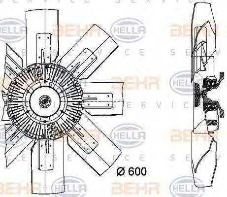 BEHR HELLA SERVICE 8MV376728511 Вентилятор, охолодження двигуна