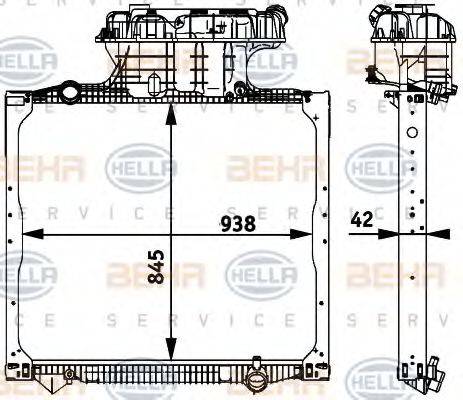 BEHR HELLA SERVICE 8MK376728661 Радіатор, охолодження двигуна