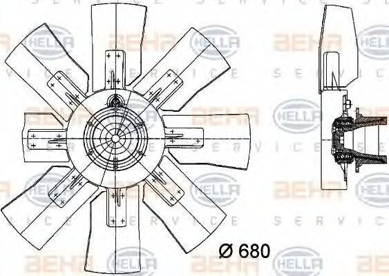 BEHR HELLA SERVICE 8MV376728681 Вентилятор, охолодження двигуна