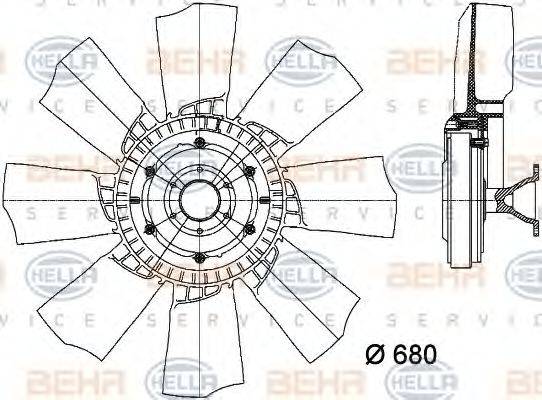 BEHR HELLA SERVICE 8MV376730121 Вентилятор, охолодження двигуна