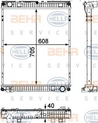 BEHR HELLA SERVICE 8MK376730621 Радіатор, охолодження двигуна