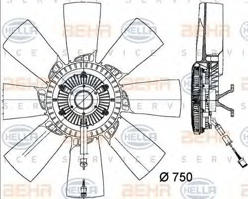 BEHR HELLA SERVICE 8MV376730721 Вентилятор, охолодження двигуна