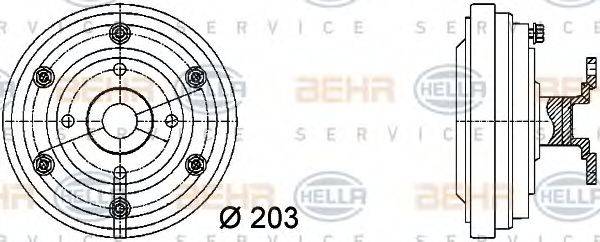 BEHR HELLA SERVICE 8MV376731281 Зчеплення, вентилятор радіатора