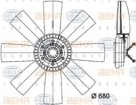 BEHR HELLA SERVICE 8MV376731321 Вентилятор, охолодження двигуна