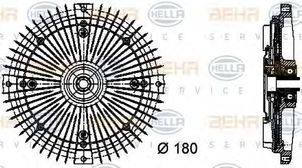 BEHR HELLA SERVICE 8MV376732481 Зчеплення, вентилятор радіатора