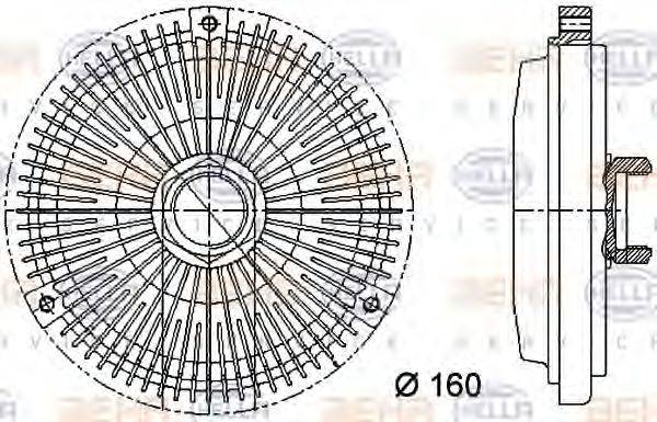 BEHR HELLA SERVICE 8MV376733011 Зчеплення, вентилятор радіатора